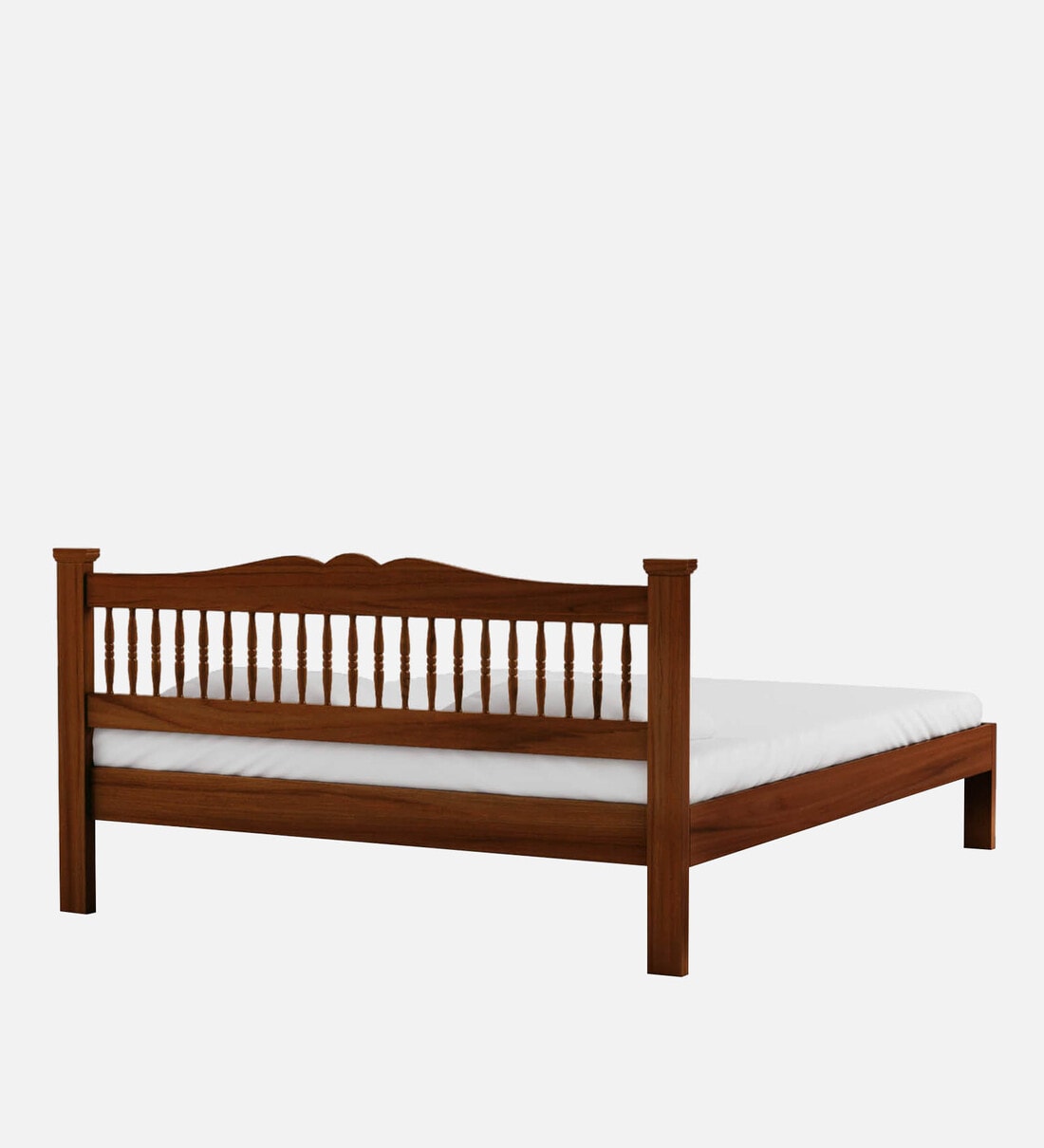 Buy Uttara Sheesham Wood Queen Size Bed In Provincial Teak Finish By Mudramark Online