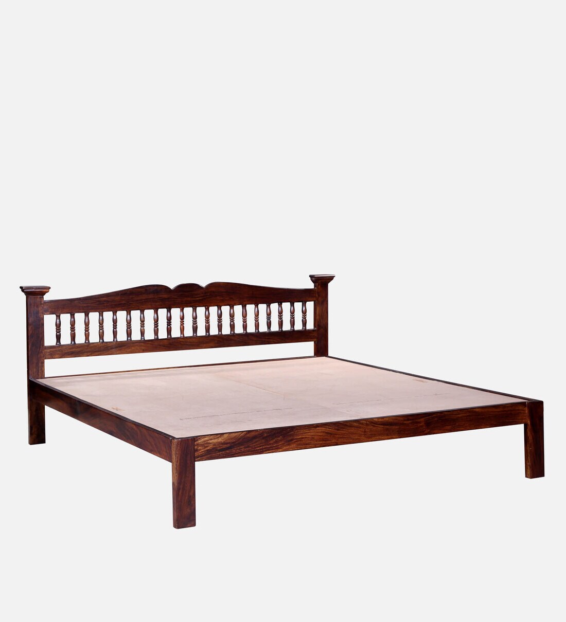 Buy Uttara Sheesham Wood Queen Size Bed In Provincial Teak Finish By Mudramark Online