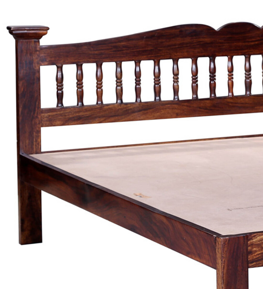 Buy Uttara Sheesham Wood Queen Size Bed In Provincial Teak Finish By