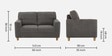 Utopia Fabric 2 Seater Sofa in Grey Colour