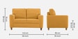 Utopia Fabric 2 Seater Sofa In Yellow Colour