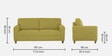 Utopia Fabric 3 Seater Sofa In Green Colour
