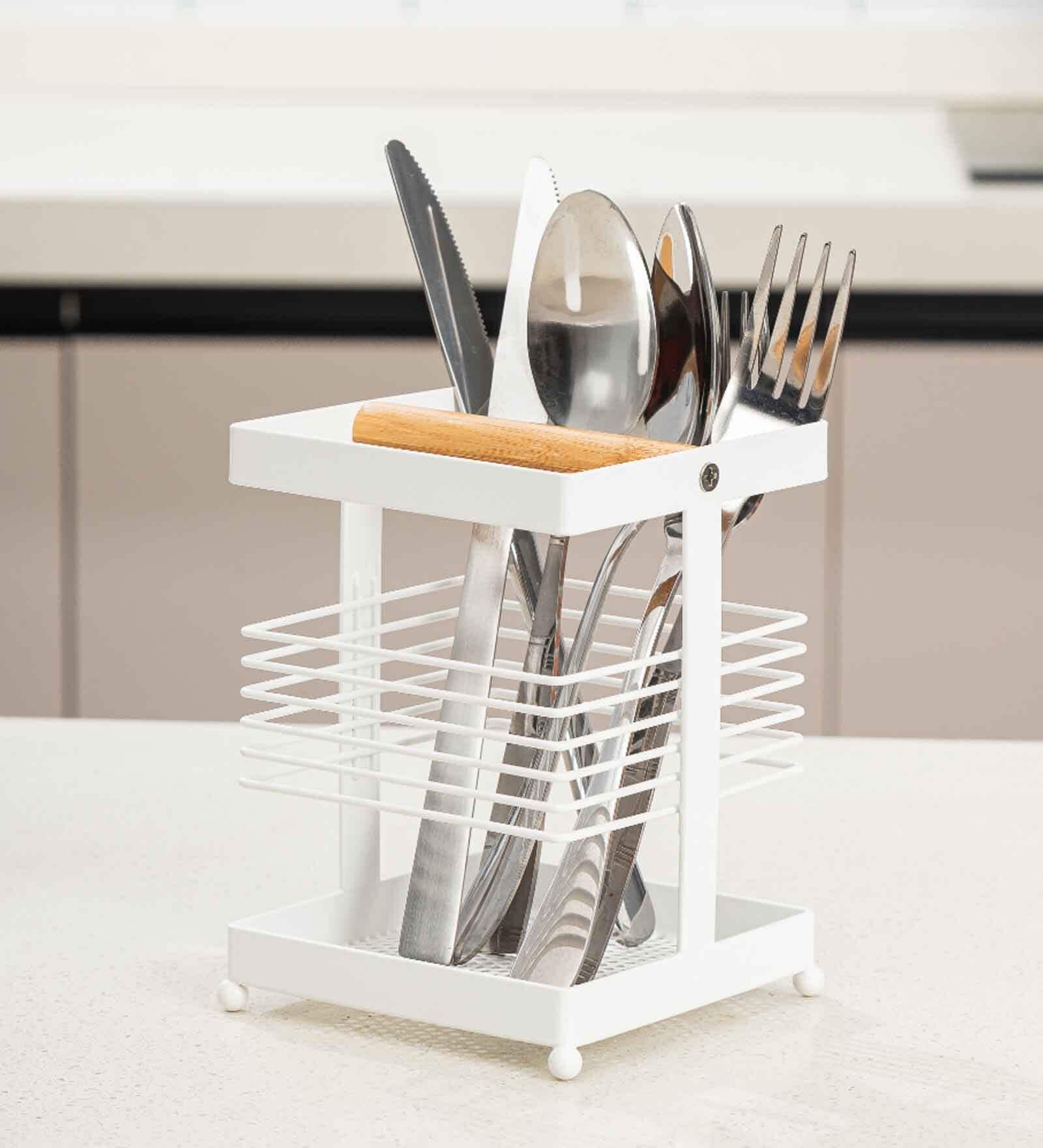 White Carbon Steel Cutlery Holder
