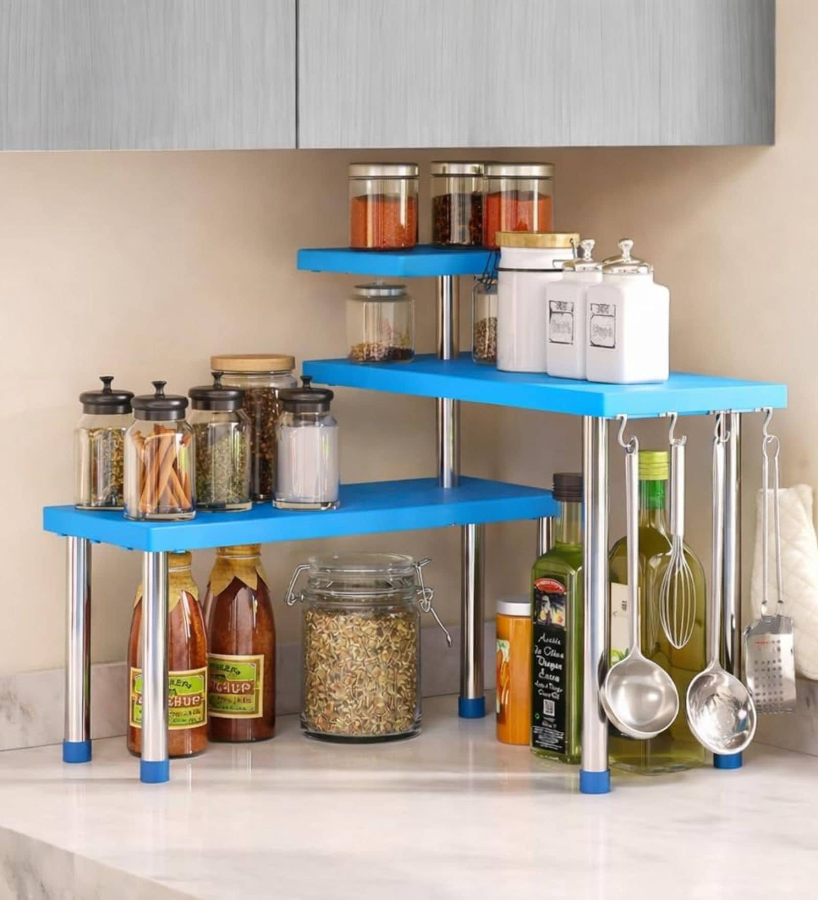 Utility Collection 3 Tier Adjustable Space Saving Metal Organizer Rack