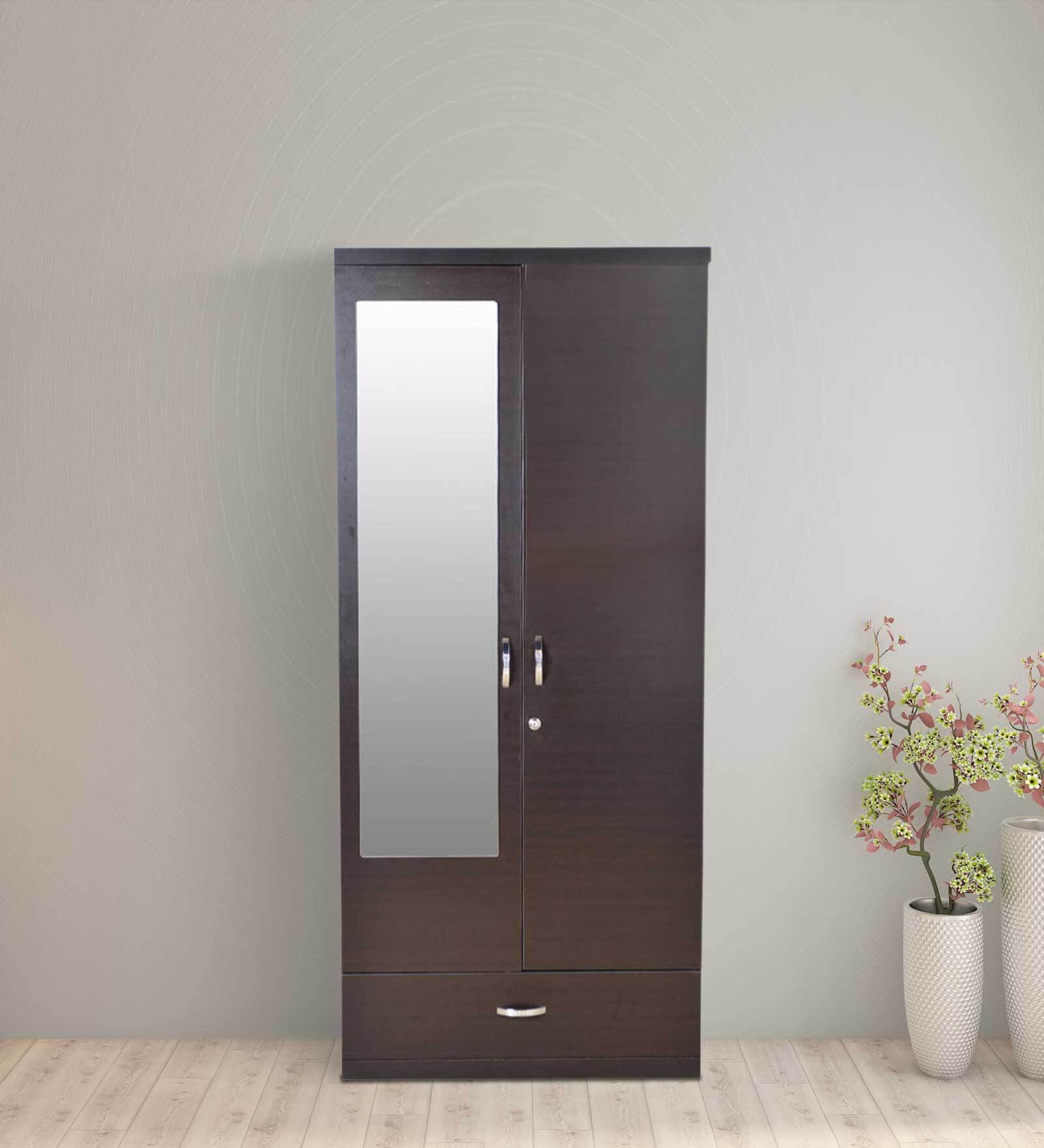 Utsav 2 Door Wardrobe in Wenge Finish with Mirror