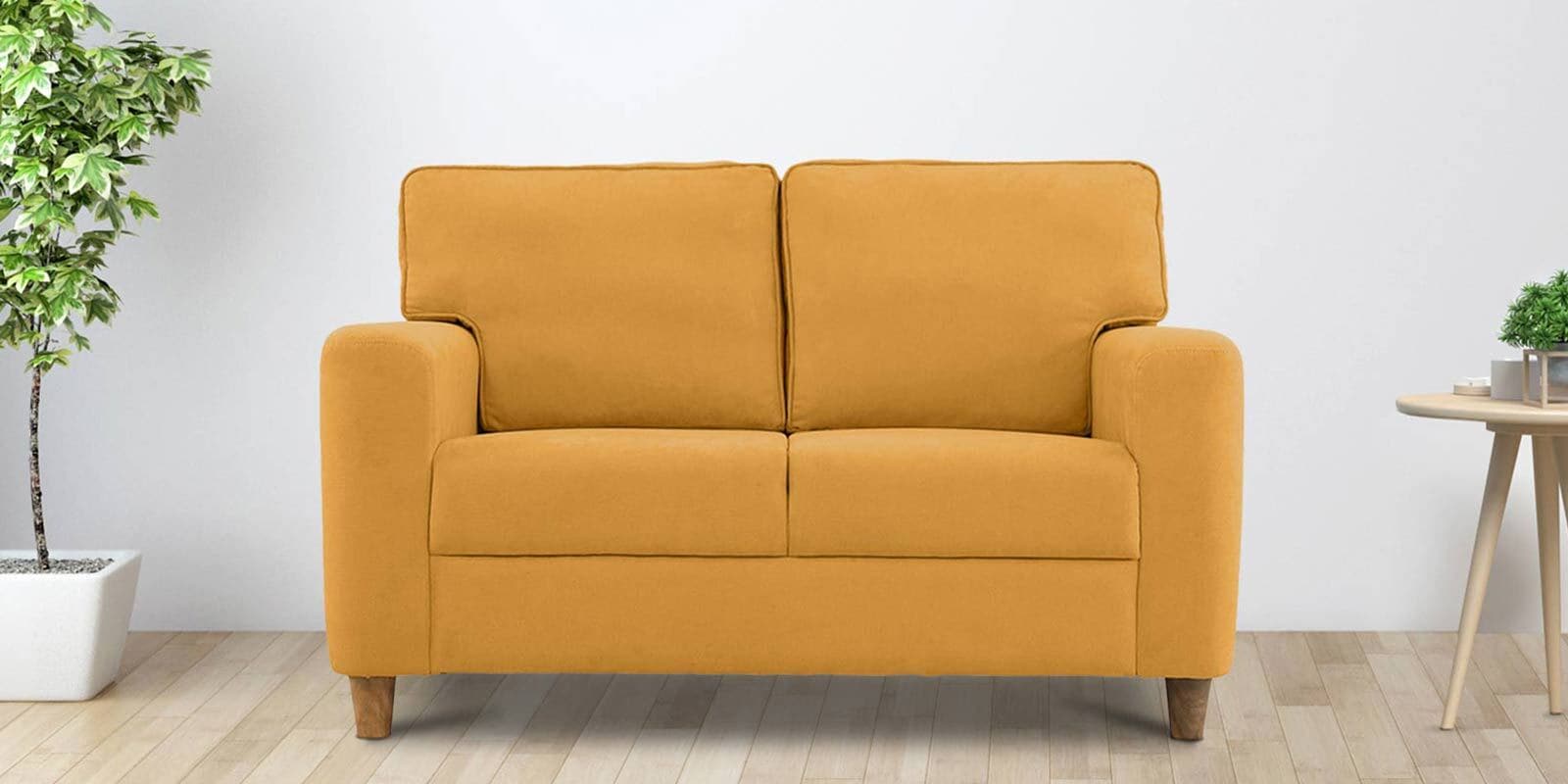 Utopia Fabric 2 Seater Sofa In Yellow Colour