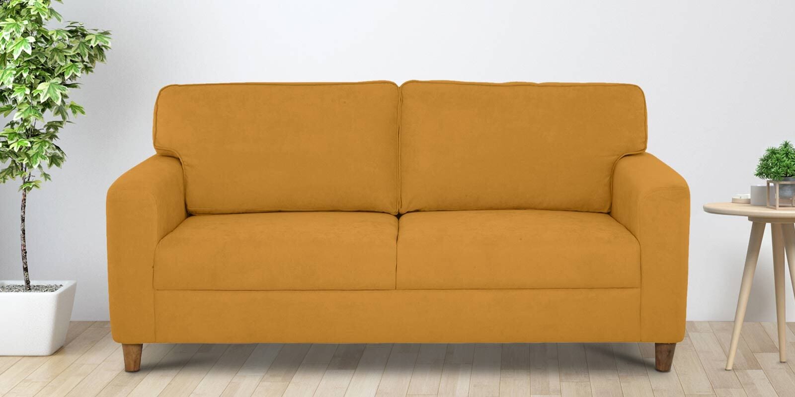 Utopia Fabric 3 Seater Sofa In Yellow Colour
