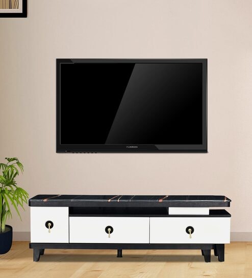 Utopia TV Console in Black & White Finish