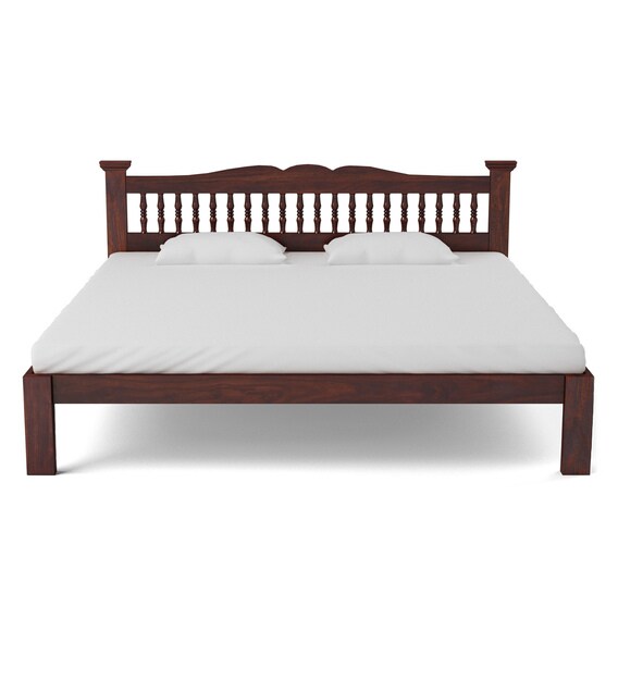 Buy Uttara Solid Wood King Size Bed in Provincial Teak Finish by