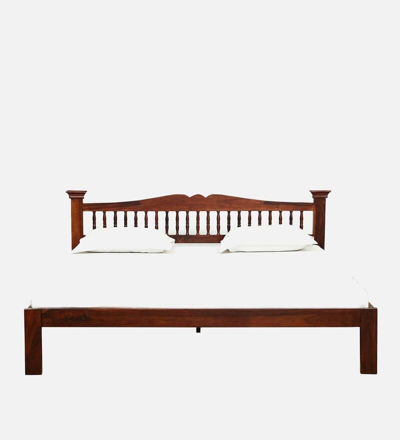 Buy Uttara Sheesham Wood King Size Bed In Honey Oak Finish By Mudramark
