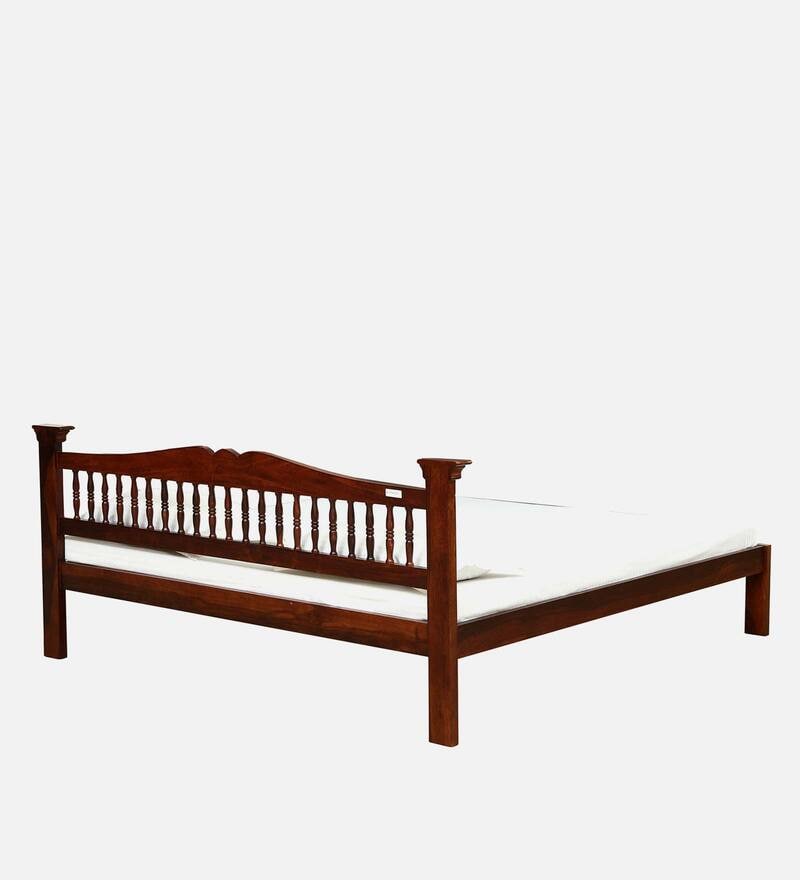 Buy Uttara Sheesham Wood King Size Bed In Honey Oak Finish By Mudramark