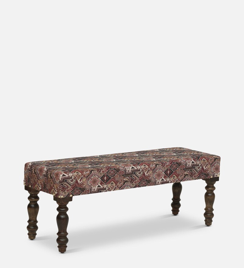 Buy Utthita Solid Wood Upholstered Bench In Warm Chestnut Finish By