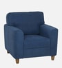 Utopia Fabric 1 Seater Sofa in Blue Colour