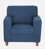 Utopia Fabric 1 Seater Sofa in Blue Colour