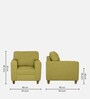 Utopia Fabric 1 Seater Sofa In Green Colour