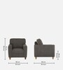 Utopia Fabric 1 Seater Sofa in Grey Colour