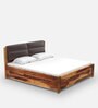 Utopia King Size Bed In Natural Brown Colour With Hydraulic Storage