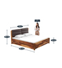 Utopia King Size Bed In Natural Brown Colour With Hydraulic Storage