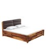 Utopia King Size Bed In Natural Brown Colour With Hydraulic Storage