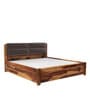 Utopia King Size Bed In Natural Brown Colour With Hydraulic Storage