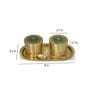 Utsav Gold Brass 2 Pcs Condiment Jar with Tray & Spoon