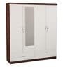 Utsav 4 Door Wardrobe in White & Wenge Finish