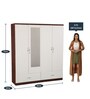 Utsav 4 Door Wardrobe in White & Wenge Finish