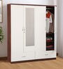 Utsav 4 Door Wardrobe in White & Wenge Finish