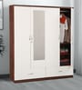 Utsav 4 Door Wardrobe in White & Wenge Finish