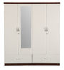 Utsav 4 Door Wardrobe in White & Wenge Finish