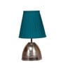 Ryan Teal Cotton Fabric Shade Night Lamp With Iron Base