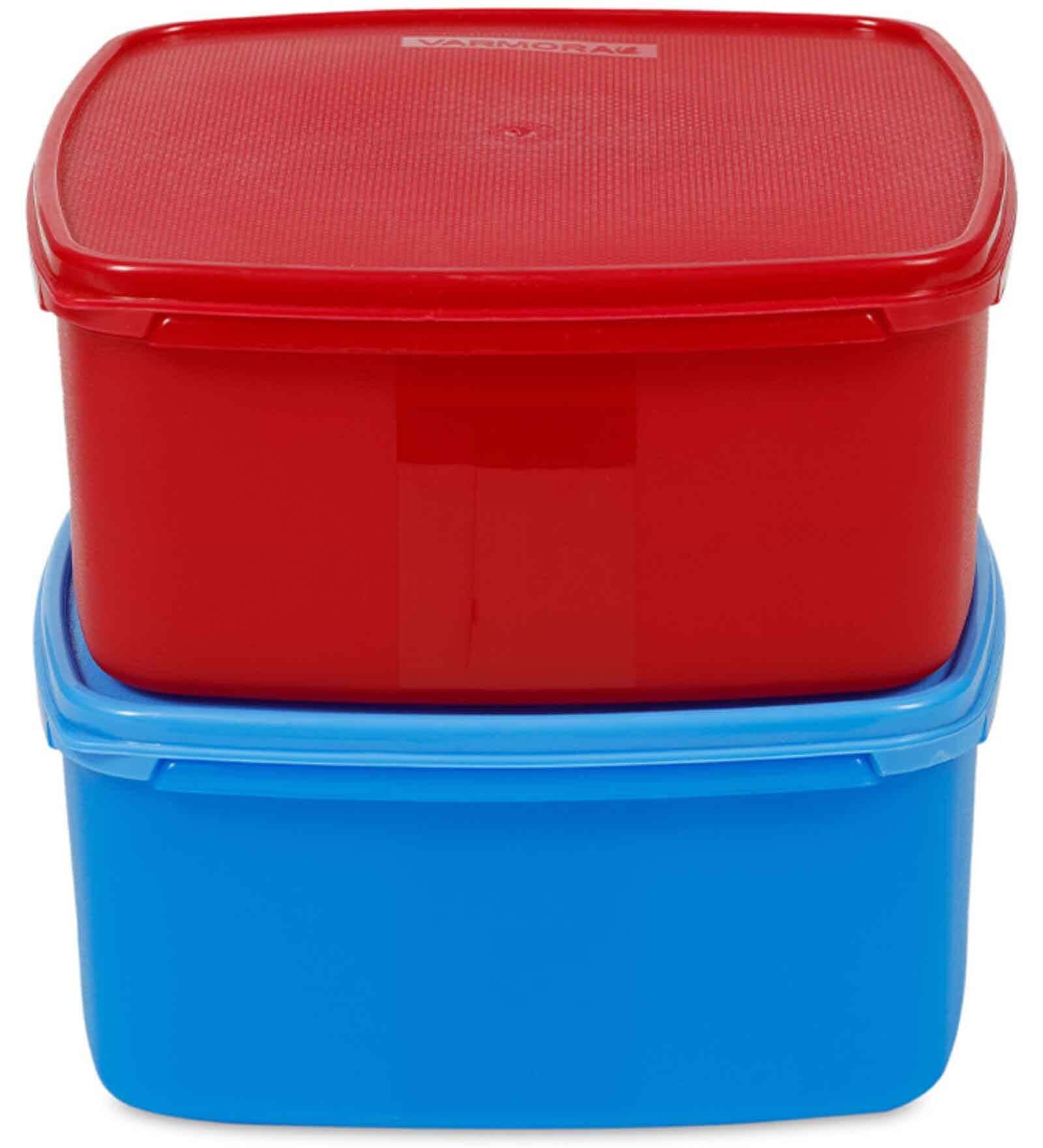 Varmora V Fresh Container | Organised Kitchen | Stackable | Durable | For Pulses,Cereals, Snacks |Assorted |Set of 2- 2000ml each