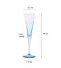 V-Line Champagne Flute Stem Glass 150 ml 2 Pcs Set Blue