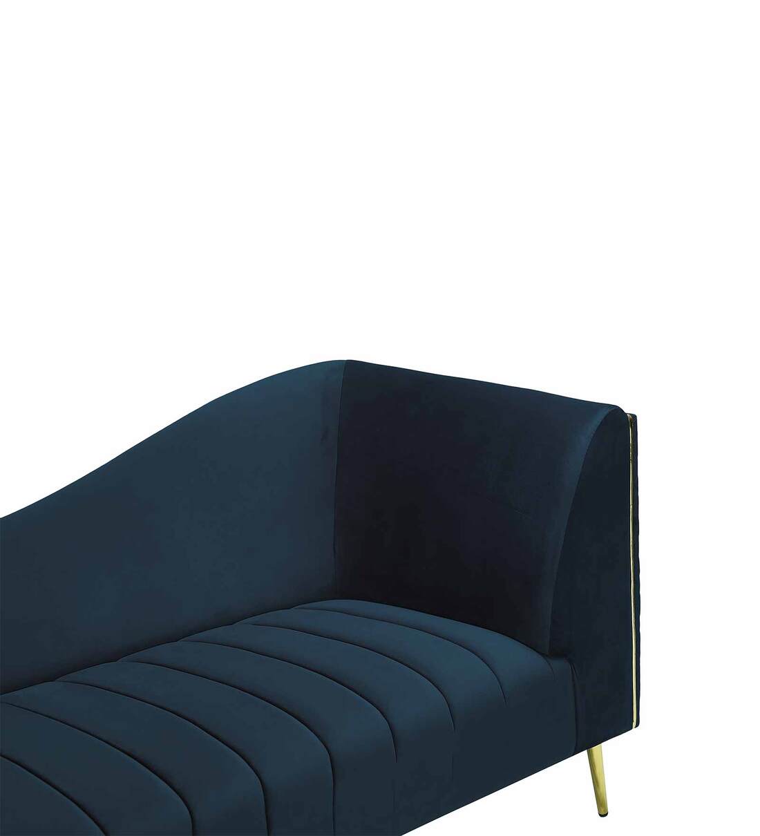 Buy Valencia Velvet Chaise Lounger in Teal Blue Colour by Vittoria