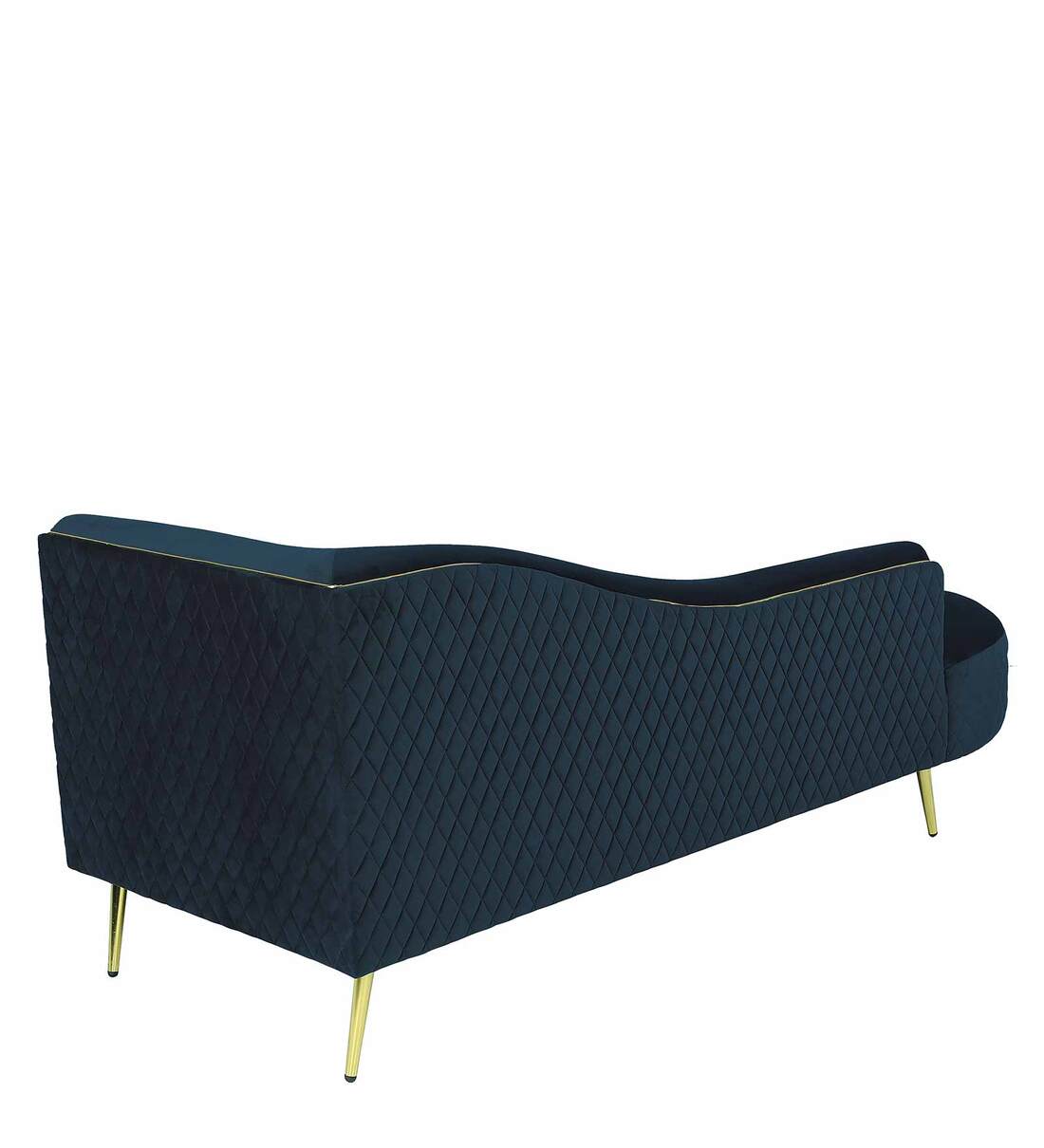 Buy Valencia Velvet Chaise Lounger in Teal Blue Colour by Vittoria