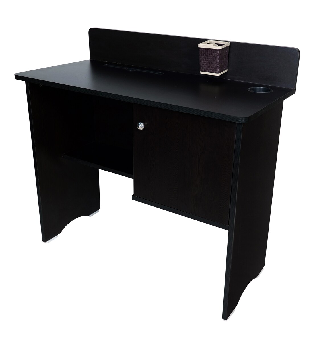 Buy Valent Study Table with Book Shelf & storage in Wenge Finish by Modular Tech Furniture