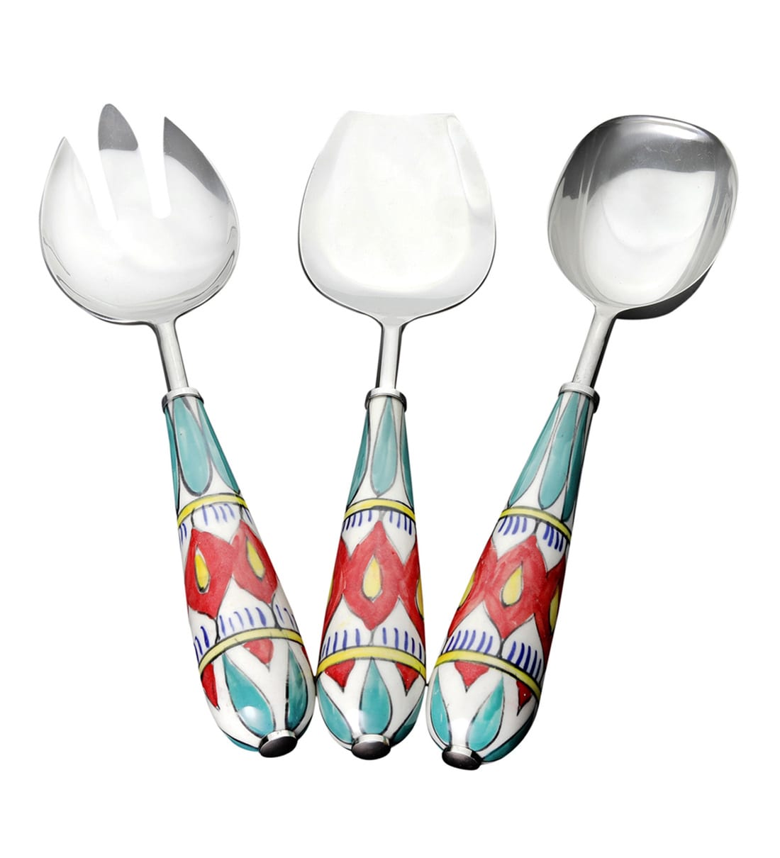Buy Ceramic Serving Spoons Set of 3 by VarEesha Online Spoons