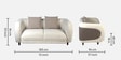 Vale Fabric 2 Seater Sofa with Leatherette Cladding in Beige Colour