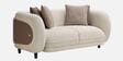 Vale Fabric 2 Seater Sofa with Leatherette Cladding in Beige Colour