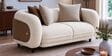 Vale Fabric 2 Seater Sofa with Leatherette Cladding in Beige Colour