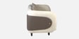 Vale Fabric 2 Seater Sofa with Leatherette Cladding in Beige Colour