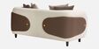 Vale Fabric 2 Seater Sofa with Leatherette Cladding in Beige Colour