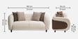 Vale Fabric 2 Seater Sofa with Leatherette Cladding in Beige Colour Vale Fabric 2 Seater Sofa with Leatherette Cladding in Beige Colour