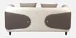 Vale Fabric 2 Seater Sofa with Leatherette Cladding in Beige Colour