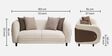 Vale Fabric 2 Seater Sofa with Leatherette Cladding in Beige Colour