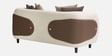 Vale Fabric 2 Seater Sofa with Leatherette Cladding in Beige Colour Vale Fabric 2 Seater Sofa with Leatherette Cladding in Beige Colour