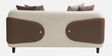 Vale Fabric 2 Seater Sofa with Leatherette Cladding in Beige Colour