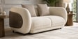 Vale Fabric 2 Seater Sofa with Leatherette Cladding in Beige Colour