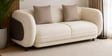 Vale Fabric 3 Seater Sofa with Leatherette Cladding in Beige Colour