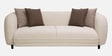 Vale Fabric 3 Seater Sofa with Leatherette Cladding in Beige Colour